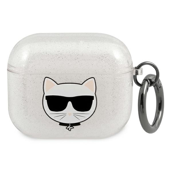 iTok webáruház - Karl Lagerfeld Karl Lagerfeld Choupette Glitter tok AirPods 3 készülékhez (ezüst) 1 Karl Lagerfeld Glitter Choupette case for AirPods 3 (ezüst)