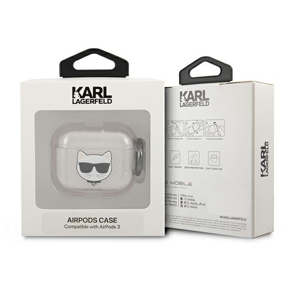 iTok webáruház - Karl Lagerfeld Karl Lagerfeld Choupette Glitter tok AirPods 3 készülékhez (ezüst) 3 Karl Lagerfeld Glitter Choupette case for AirPods 3 (ezüst)