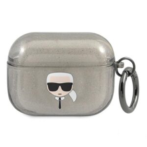 Karl Lagerfeld Glitter Karl’s Head tok AirPods Pro készülékhez (fekete)
