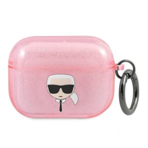Karl Lagerfeld Glitter Karl’s Head tok AirPods Pro készülékhez (rózsaszín)