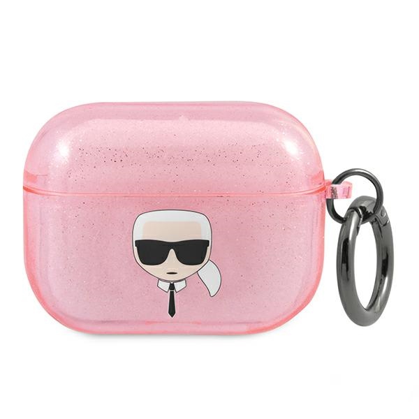 iTok webáruház - Karl Lagerfeld Karl Lagerfeld Glitter Karl’s Head tok AirPods Pro készülékhez (rózsaszín) 1 Karl Lagerfeld Glitter Karl's Head Case for AirPods Pro (rózsaszín)