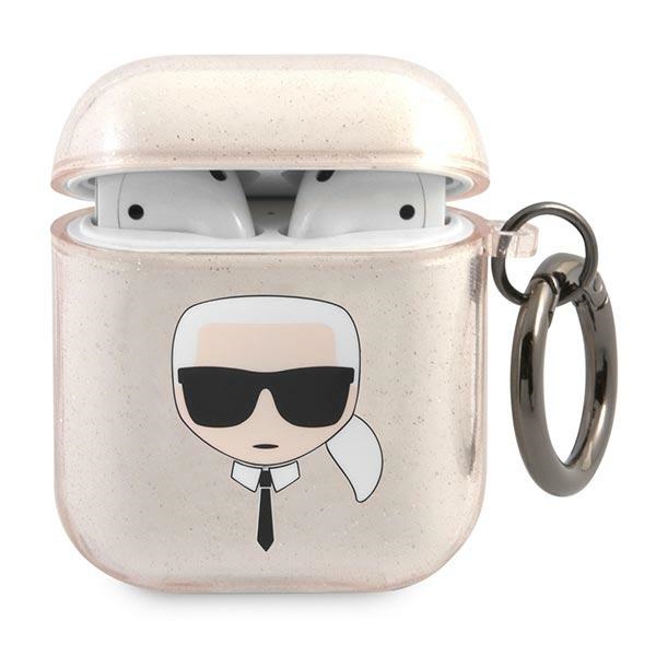 iTok webáruház - Karl Lagerfeld Karl Lagerfeld Karl's Head csillámos tok AirPods 1/2-höz (arany) 1 Karl Lagerfeld Glitter Karl's Head Case for AirPods 1/2 (arany)