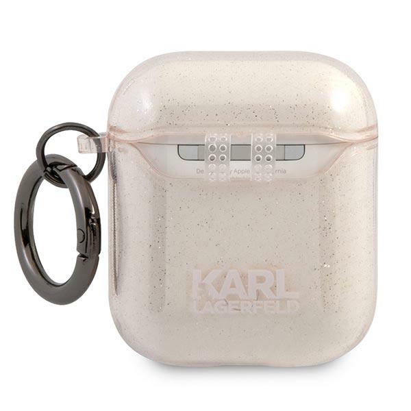iTok webáruház - Karl Lagerfeld Karl Lagerfeld Karl's Head csillámos tok AirPods 1/2-höz (arany) 2 Karl Lagerfeld Glitter Karl's Head Case for AirPods 1/2 (arany)