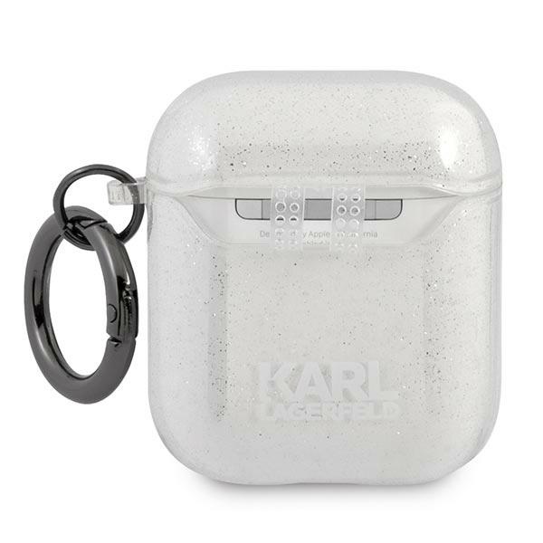 iTok webáruház - Karl Lagerfeld Karl Lagerfeld Glitter Karl’s Head tok AirPods 1/2-höz (ezüst) 2 Karl Lagerfeld Glitter Karl's Head case for AirPods 1/2 (ezüst)