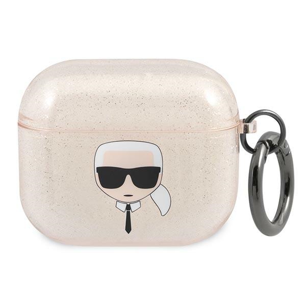 iTok webáruház - Karl Lagerfeld Karl Lagerfeld Glitter Karl’s Head tok AirPods 3-hoz (arany) 1 Karl Lagerfeld Glitter Karl's Head Case for AirPods 3 (arany)