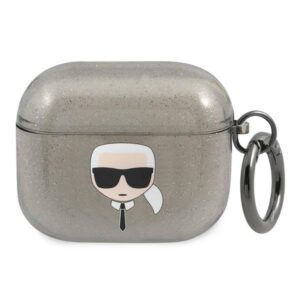 Karl Lagerfeld Glitter Karl’s Head tok AirPods 3-hoz (fekete)