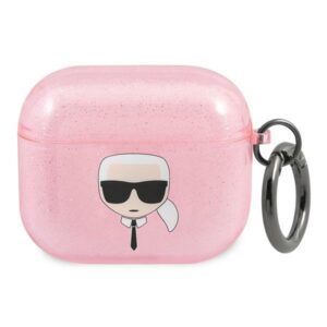 Karl Lagerfeld Glitter Karl’s Head tok AirPods 3 készülékhez (rózsaszín)
