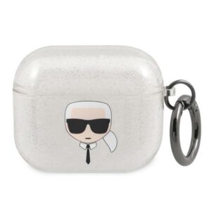 Karl Lagerfeld Glitter Karl’s Head tok AirPods 3-hoz (ezüst)