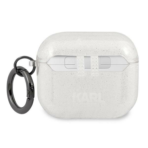 iTok webáruház - Karl Lagerfeld Karl Lagerfeld Glitter Karl’s Head tok AirPods 3-hoz (ezüst) 2 Karl Lagerfeld Glitter Karl's Head case for AirPods 3 (ezüst)