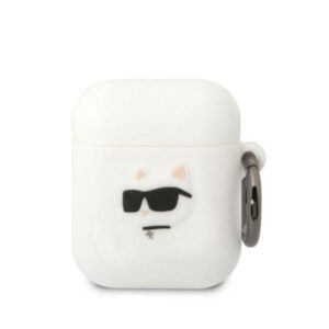 Karl Lagerfeld KLA2RUNCHH szilikon tok AirPods 1/2-höz – Choupette 3D, fehér