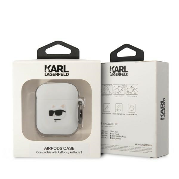 iTok webáruház - Karl Lagerfeld Karl Lagerfeld KLA2RUNCHH szilikon tok AirPods 1/2-höz – Choupette 3D, fehér 3 Karl Lagerfeld KLA2RUNCHH AirPods 1/2 cover white/white Silicone Choupette Head 3D