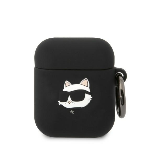 iTok webáruház - Karl Lagerfeld Karl Lagerfeld KLA2RUNCHK szilikon tok AirPods 1/2-höz, Choupette 3D fej, fekete 1 Karl Lagerfeld KLA2RUNCHK AirPods 1/2 cover black/black Silicone Choupette Head 3D