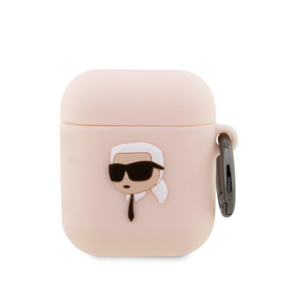 iTok webáruház - Karl Lagerfeld Karl Lagerfeld KLA2RUNIKP szilikon tok AirPods 1/2-höz – rózsaszín, 3D Karl-fej 1 Karl Lagerfeld KLA2RUNIKP AirPods 1/2 cover pink/pink Silicone Karl Head 3D
