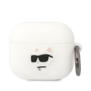 Karl Lagerfeld KLA3RUNCHH AirPods 3 szilikon tok – Choupette Head 3D, fehér