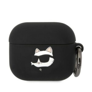 Karl Lagerfeld KLA3RUNCHK szilikon tok AirPods 3-hoz – Choupette 3D fej, fekete