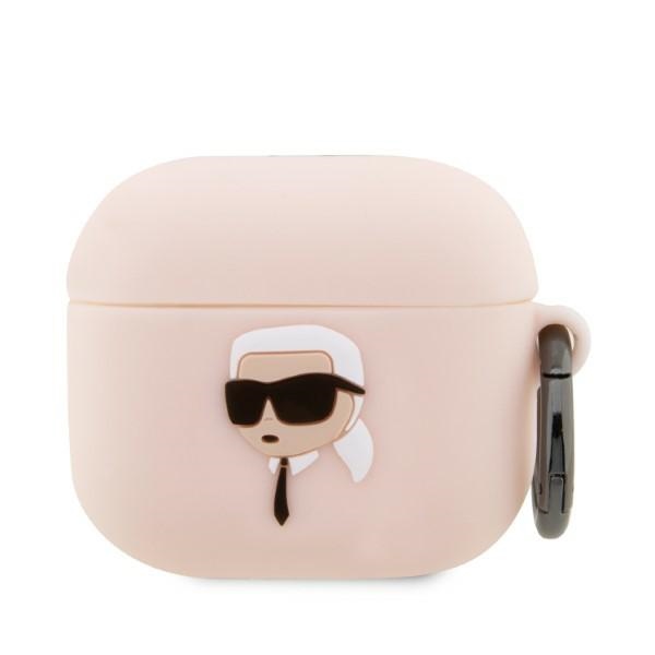 iTok webáruház - Karl Lagerfeld Karl Lagerfeld KLA3RUNIKP AirPods 3 szilikon tok – Karl fej 3D, rózsaszín 1 Karl Lagerfeld KLA3RUNIKP AirPods 3 cover pink/pink Silicone Karl Head 3D