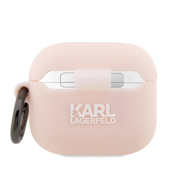 iTok webáruház - Karl Lagerfeld Karl Lagerfeld KLA3RUNIKP AirPods 3 szilikon tok – Karl fej 3D, rózsaszín 2 Karl Lagerfeld KLA3RUNIKP AirPods 3 cover pink/pink Silicone Karl Head 3D