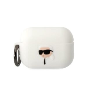 Karl Lagerfeld KLAP2RUNIKH szilikon tok AirPods Pro 2-höz – Karl-fej 3D, fehér