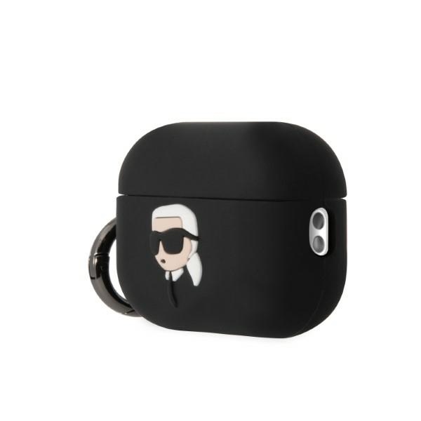 iTok webáruház - Karl Lagerfeld Karl Lagerfeld KLAP2RUNIKK szilikontok AirPods Pro 2-höz, fekete 3 Karl Lagerfeld KLAP2RUNIKK AirPods Pro 2 cover black/black Silicone Karl Head 3D