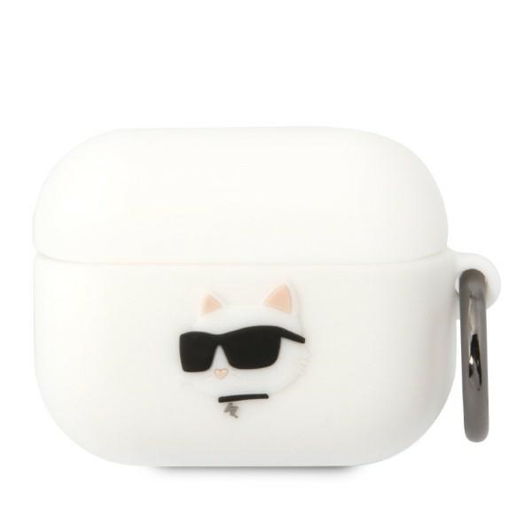 iTok webáruház - Karl Lagerfeld Karl Lagerfeld KLAPRUNCHH szilikon tok AirPods Pro készülékhez – Choupette 3D, fehér 1 Karl Lagerfeld KLAPRUNCHH AirPods Pro cover white/white Silicone Choupette Head 3D