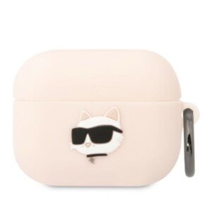 Karl Lagerfeld KLAPRUNCHP AirPods Pro szilikon tok – Choupette Head 3D (rózsaszín)