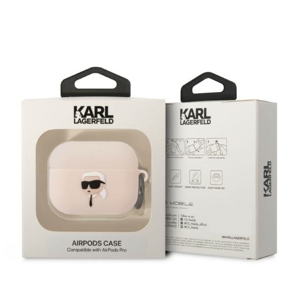 iTok webáruház - Karl Lagerfeld Karl Lagerfeld KLAPRUNIKP rózsaszín szilikontok AirPods Pro készülékhez 3 Karl Lagerfeld KLAPRUNIKP AirPods Pro cover pink/pink Silicone Karl Head 3D