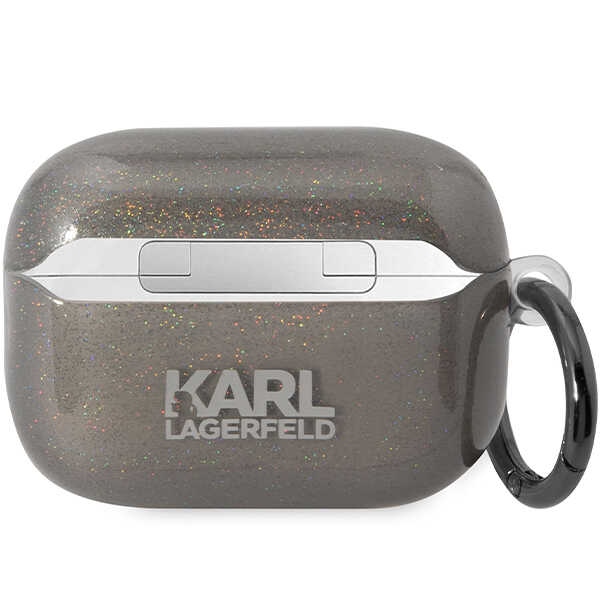 iTok webáruház - Karl Lagerfeld Karl Lagerfeld Glitter Karl&Choupette tok AirPods Pro 2-höz 2 Karl Lagerfeld KLAP2HNKCTGK Airpods Pro 2 cover black/black Gliter Karl&Choupette