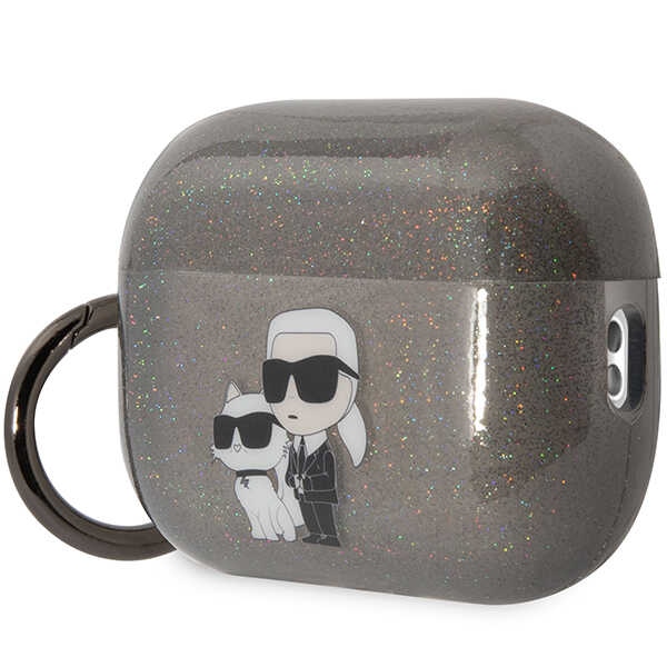 iTok webáruház - Karl Lagerfeld Karl Lagerfeld Glitter Karl&Choupette tok AirPods Pro 2-höz 3 Karl Lagerfeld KLAP2HNKCTGK Airpods Pro 2 cover black/black Gliter Karl&Choupette