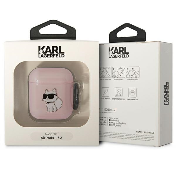 iTok webáruház - Karl Lagerfeld Karl Lagerfeld KLA2HNCHTCP Choupette tok AirPods 1/2-höz, rózsaszín 3 Karl Lagerfeld KLA2HNCHTCP Airpods 1/2 cover pink/pink Ikonik Choupette