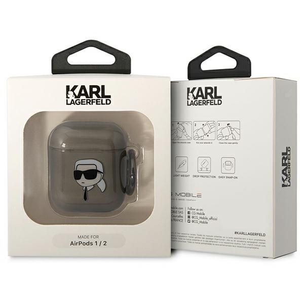 iTok webáruház - Karl Lagerfeld Karl Lagerfeld KLA2HNIKTCK AirPods 1/2 tok – Karl’s Head 3 Karl Lagerfeld KLA2HNIKTCK AirPods 1/2 cover black/black Karl`s Head