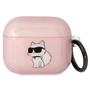 Karl Lagerfeld KLA3HNCHTCP AirPods 3 tok – Ikonik Choupette, rózsaszín