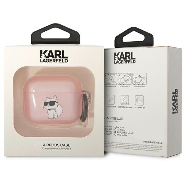 iTok webáruház - Karl Lagerfeld Karl Lagerfeld KLA3HNCHTCP AirPods 3 tok – Ikonik Choupette, rózsaszín 3 Karl Lagerfeld KLA3HNCHTCP Airpods 3 cover pink/pink Ikonik Choupette