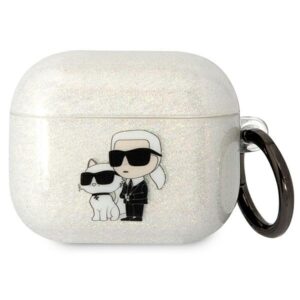 Karl Lagerfeld KLA3HNKCTGT AirPods 3 tok – Glitter Karl & Choupette