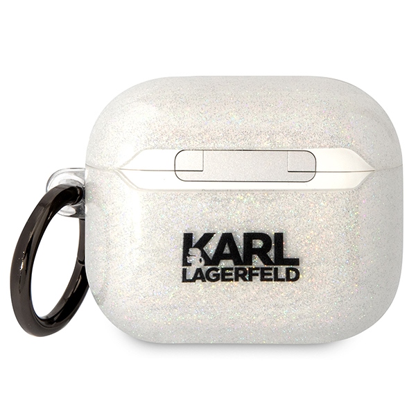 iTok webáruház - Karl Lagerfeld Karl Lagerfeld KLA3HNKCTGT AirPods 3 tok – Glitter Karl & Choupette 2 Karl Lagerfeld KLA3HNKCTGT Airpods 3 cover transparent Gliter Karl&Choupette