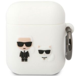 Karl Lagerfeld KLACA2SILKCW szilikontok AirPods 1/2-höz, fehér