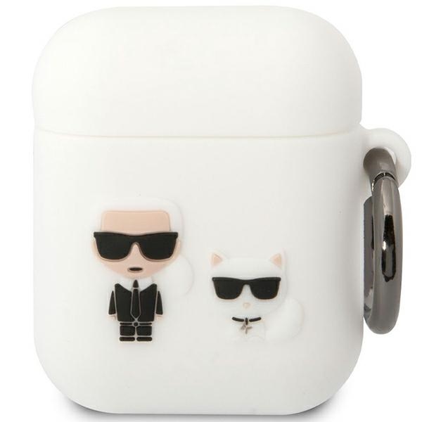 iTok webáruház - Karl Lagerfeld Karl Lagerfeld KLACA2SILKCW szilikontok AirPods 1/2-höz, fehér 1 Karl Lagerfeld KLACA2SILKCW AirPods 1/2 cover white/white Silicone Karl & Choupette