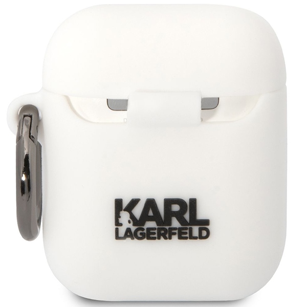 iTok webáruház - Karl Lagerfeld Karl Lagerfeld KLACA2SILKCW szilikontok AirPods 1/2-höz, fehér 2 Karl Lagerfeld KLACA2SILKCW AirPods 1/2 cover white/white Silicone Karl & Choupette