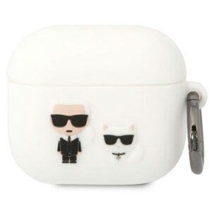 Karl Lagerfeld KLACA3SILKCW szilikon tok AirPods 3-hoz, fehér