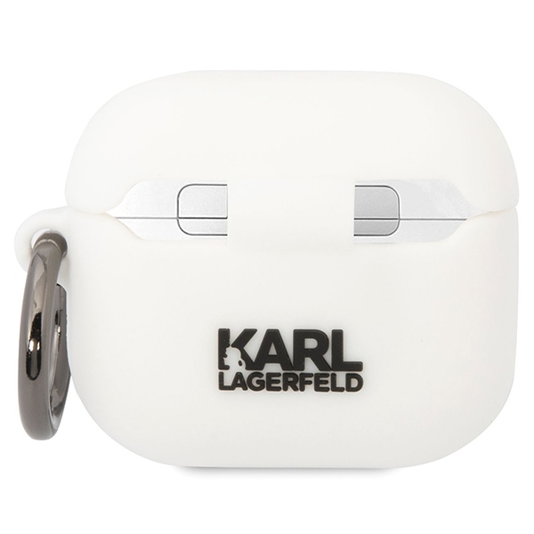 iTok webáruház - Karl Lagerfeld Karl Lagerfeld KLACA3SILKCW szilikon tok AirPods 3-hoz, fehér 2 Karl Lagerfeld KLACA3SILKCW AirPods 3 cover white/white Silicone Karl & Choupette