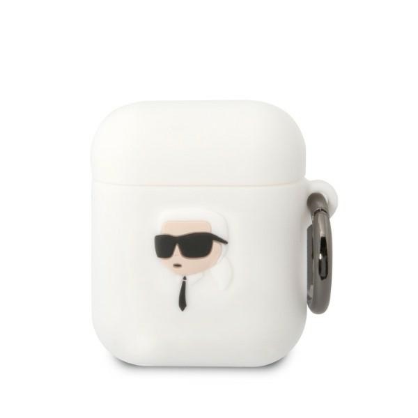 iTok webáruház - Karl Lagerfeld Karl Lagerfeld KLA2RUNIKH szilikon tok AirPods 1/2 készülékhez, fehér 1 Karl Lagerfeld KLA2RUNIKH AirPods 1/2 cover white/white Silicone Karl Head 3D