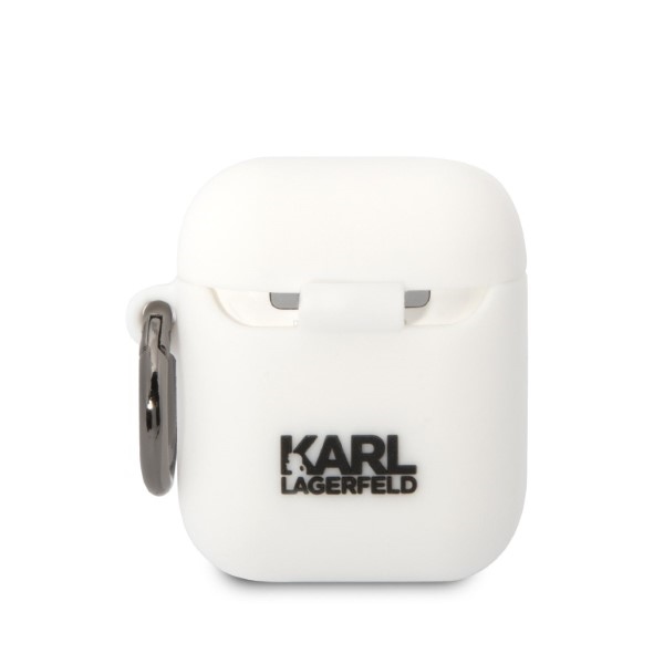 iTok webáruház - Karl Lagerfeld Karl Lagerfeld KLA2RUNIKH szilikon tok AirPods 1/2 készülékhez, fehér 2 Karl Lagerfeld KLA2RUNIKH AirPods 1/2 cover white/white Silicone Karl Head 3D