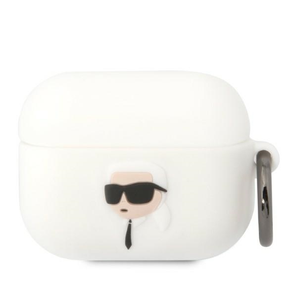 iTok webáruház - Karl Lagerfeld Karl Lagerfeld KLAPRUNIKH szilikon tok AirPods Pro készülékhez – fehér 1 Karl Lagerfeld KLAPRUNIKH AirPods Pro cover white/white Silicone Karl Head 3D