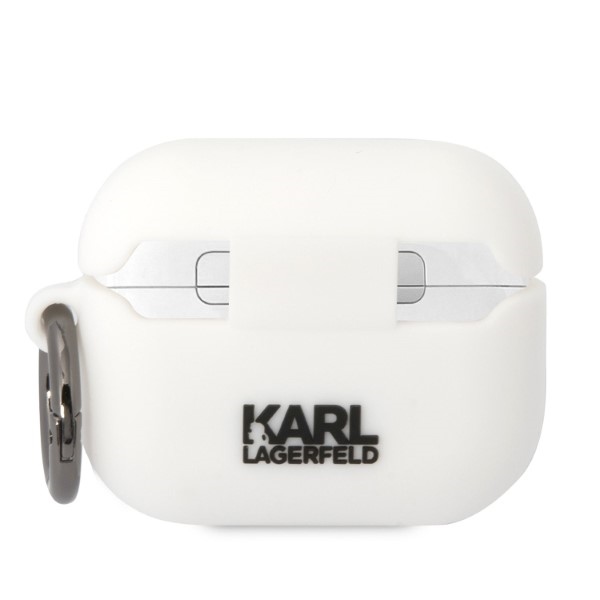 iTok webáruház - Karl Lagerfeld Karl Lagerfeld KLAPRUNIKH szilikon tok AirPods Pro készülékhez – fehér 2 Karl Lagerfeld KLAPRUNIKH AirPods Pro cover white/white Silicone Karl Head 3D