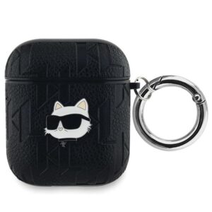 Karl Lagerfeld Monogram Choupette Head tok AirPods 1/2-höz (fekete)