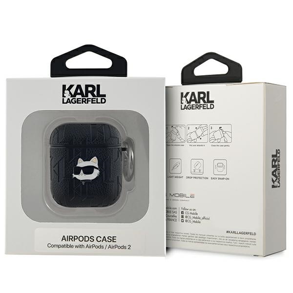 iTok webáruház - Karl Lagerfeld Karl Lagerfeld Monogram Choupette Head tok AirPods 1/2-höz (fekete) 3 Karl Lagerfeld Monogram Choupette Head case for AirPods 1 / 2 (fekete)