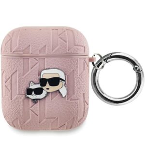 Karl Lagerfeld Monogram Karl & Choupette Head tok AirPods 1/2 készülékhez (rózsaszín)