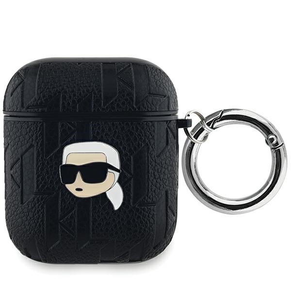 iTok webáruház - Karl Lagerfeld Karl Lagerfeld Monogram Karl Head tok AirPods 1/2 készülékhez (fekete) 1 Karl Lagerfeld Monogram Karl Head case for AirPods 1 / 2 (fekete)