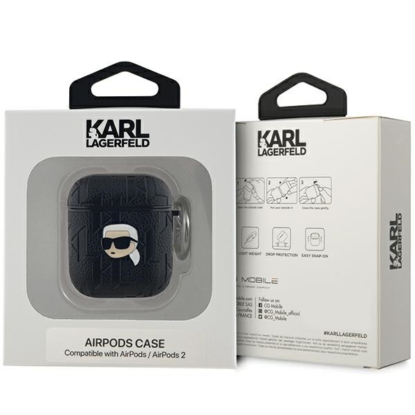 iTok webáruház - Karl Lagerfeld Karl Lagerfeld Monogram Karl Head tok AirPods 1/2 készülékhez (fekete) 3 Karl Lagerfeld Monogram Karl Head case for AirPods 1 / 2 (fekete)