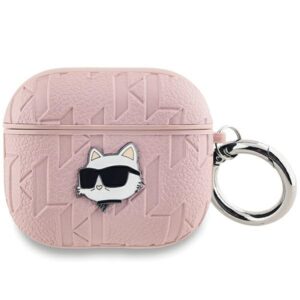 Karl Lagerfeld Monogram Choupette Head tok AirPods 3-hoz (rózsaszín)