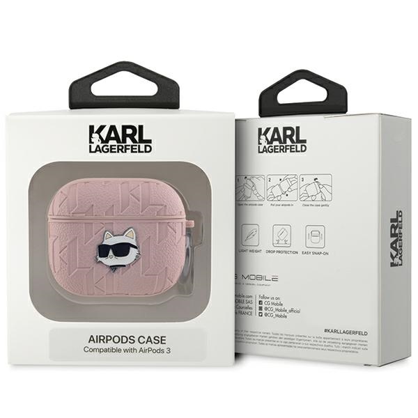iTok webáruház - Karl Lagerfeld Karl Lagerfeld Monogram Choupette Head tok AirPods 3-hoz (rózsaszín) 3 Karl Lagerfeld Monogram Choupette Head case for AirPods 3 (rózsaszín)